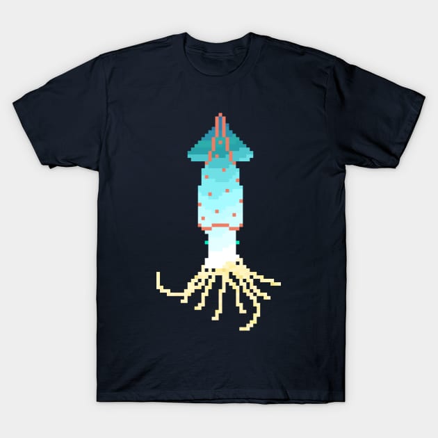 Modern Pixel Sea Squid T-Shirt by jofudachi